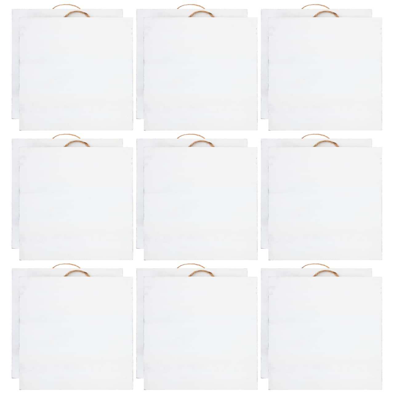 9 Packs: 2 ct. (18 total) 10" x 10" Whitewashed Wood Square Plaques by Make Market®